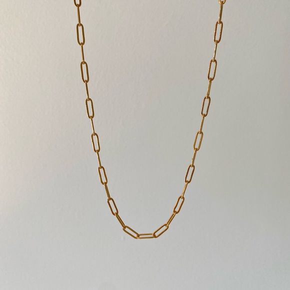 C Jewelry - 18K Gold Plated Small Paperclip Chain Necklace